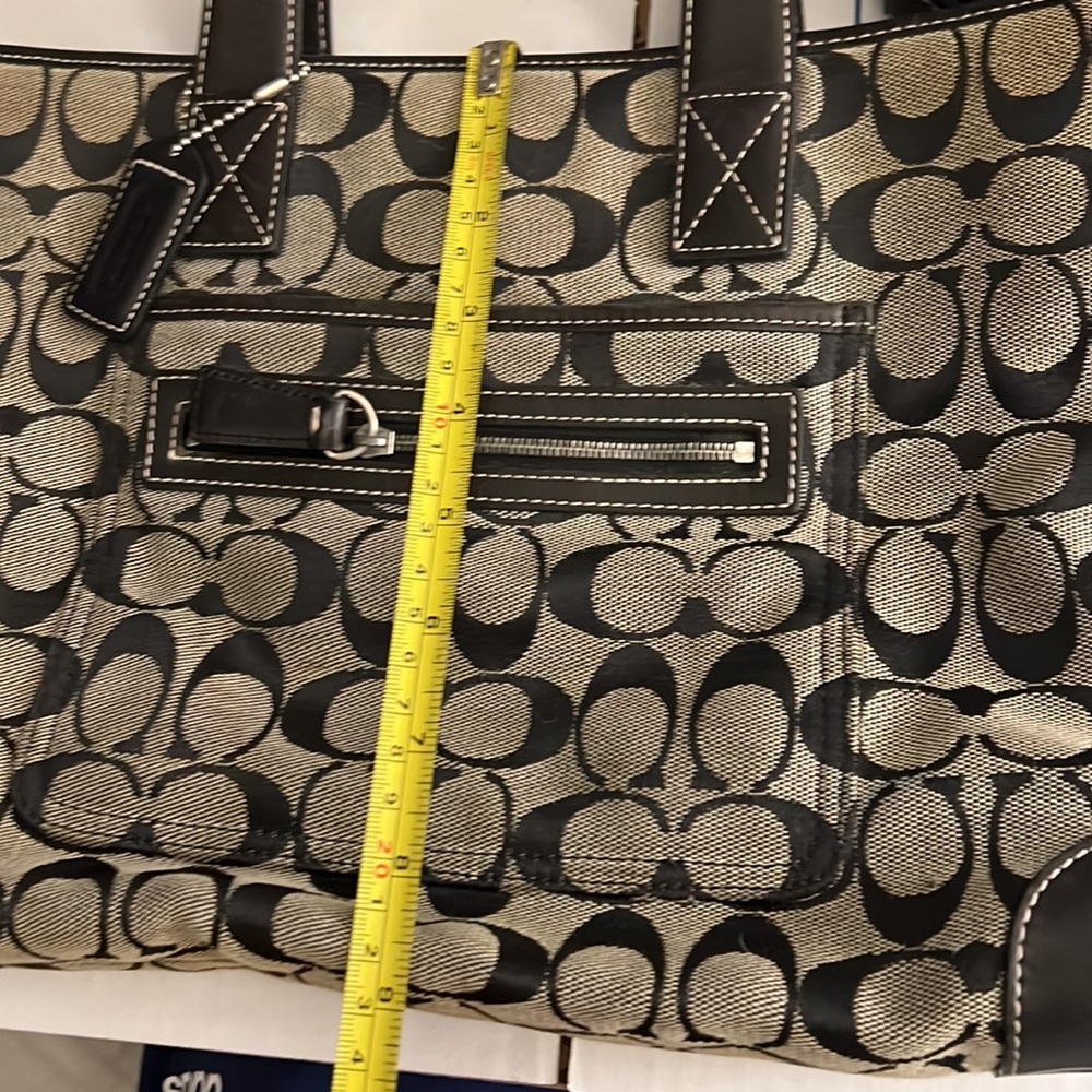 Coach purse black with canvas and leather - Picture 6 of 8